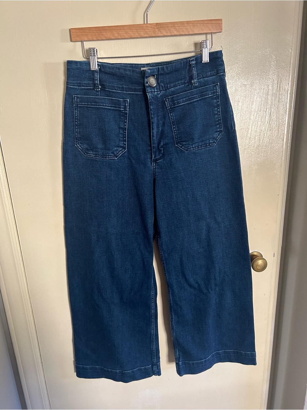Maeve Colette Jeans,  High-Rise Wide Leg Women's Jeans - Dark Blue